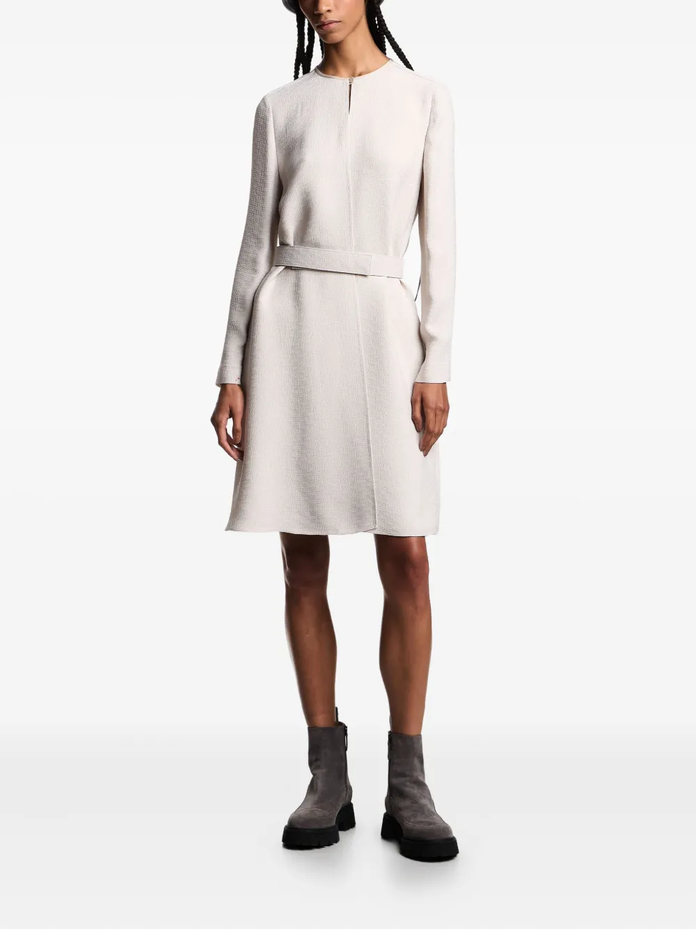 Emporio Armani Mini-jurk met ceintuur Beige