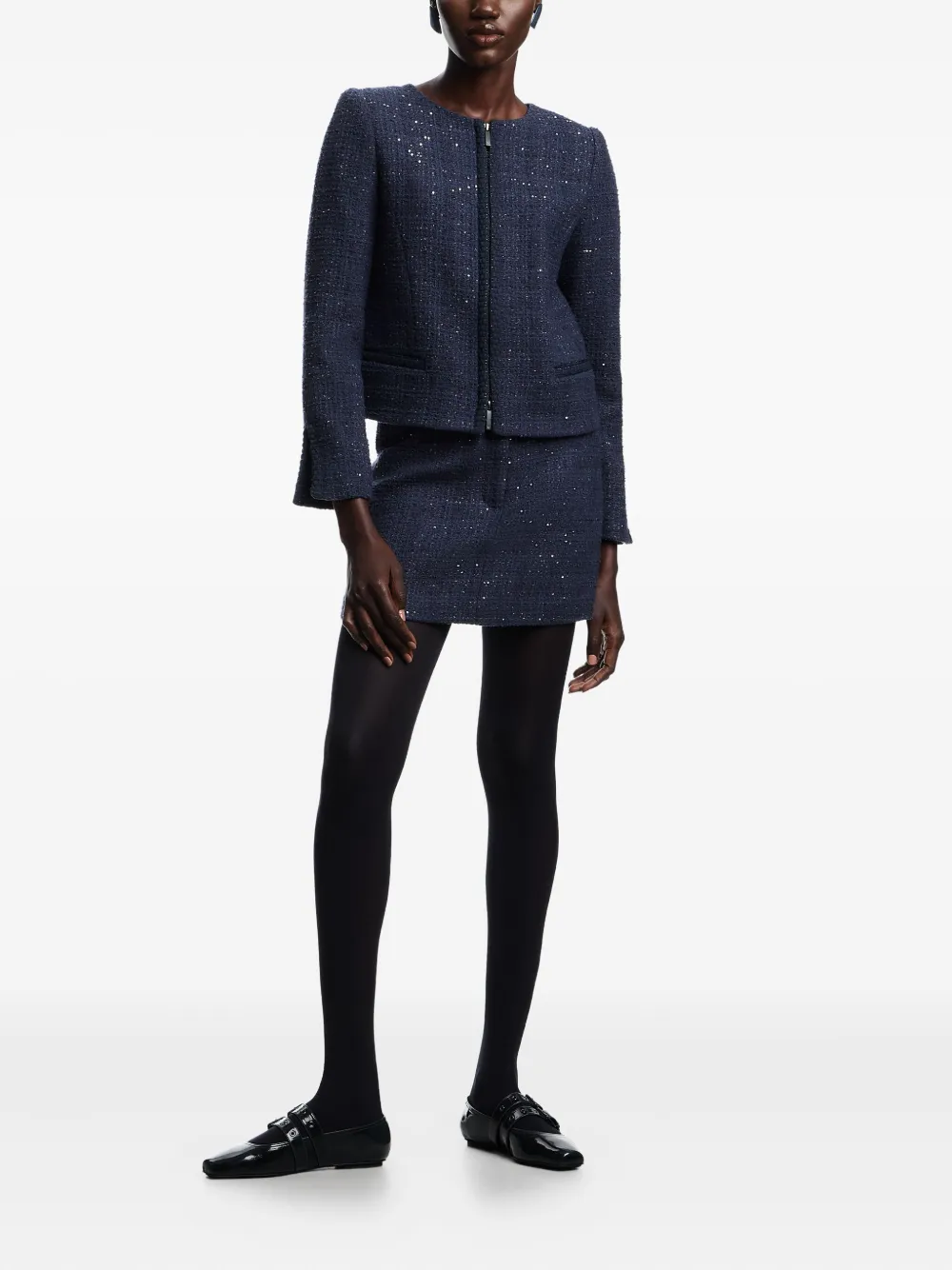 Emporio Armani Rok verfraaid met pailletten Blauw
