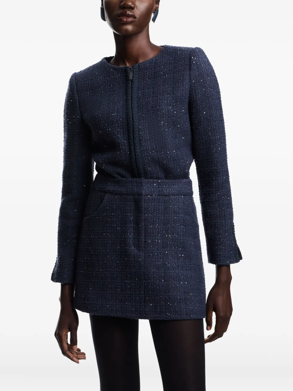 Emporio Armani Rok verfraaid met pailletten Blauw