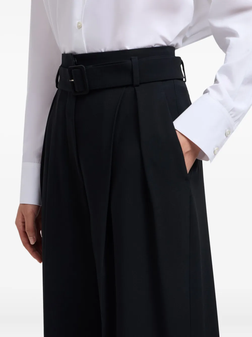 Emporio Armani Plooibroek met ceintuur Zwart