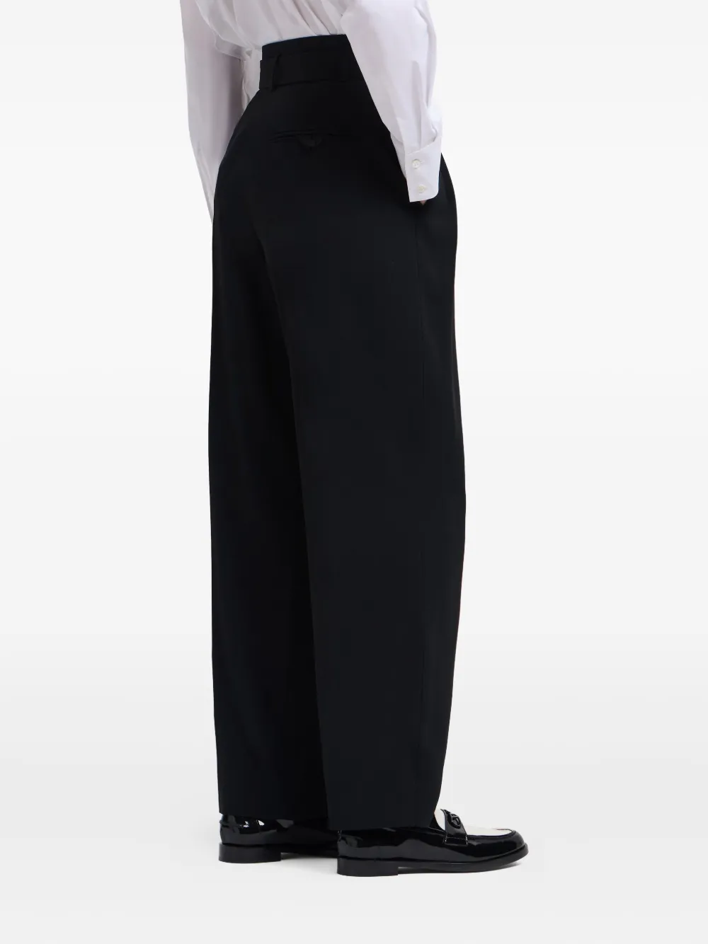 Emporio Armani Plooibroek met ceintuur Zwart
