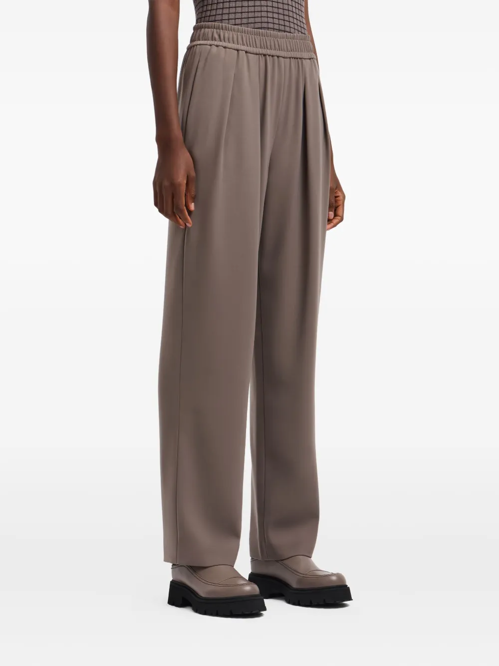 Emporio Armani Broek met elastische taille Beige