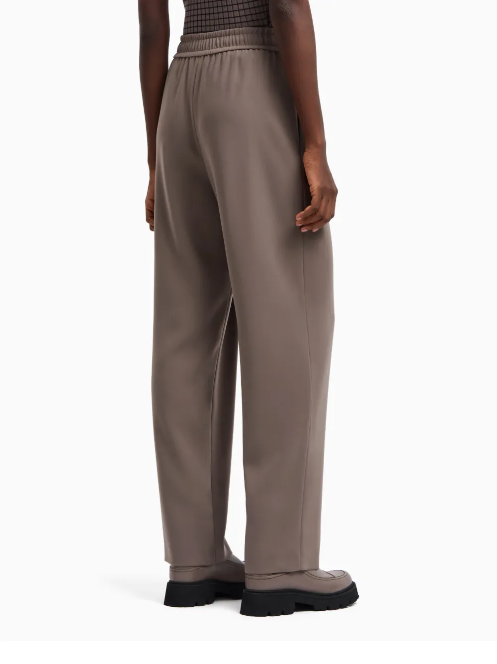 Emporio Armani Broek met elastische taille Beige