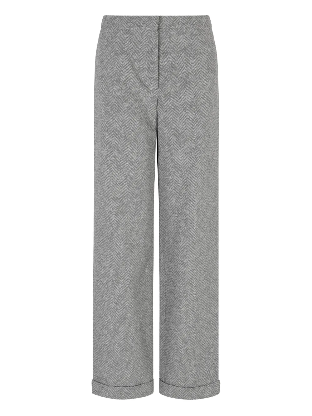 Emporio Armani Broek met visgraatpatroon Grijs