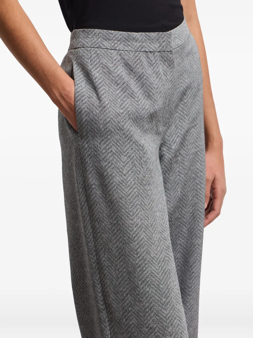 Emporio Armani Broek met visgraatpatroon Grijs