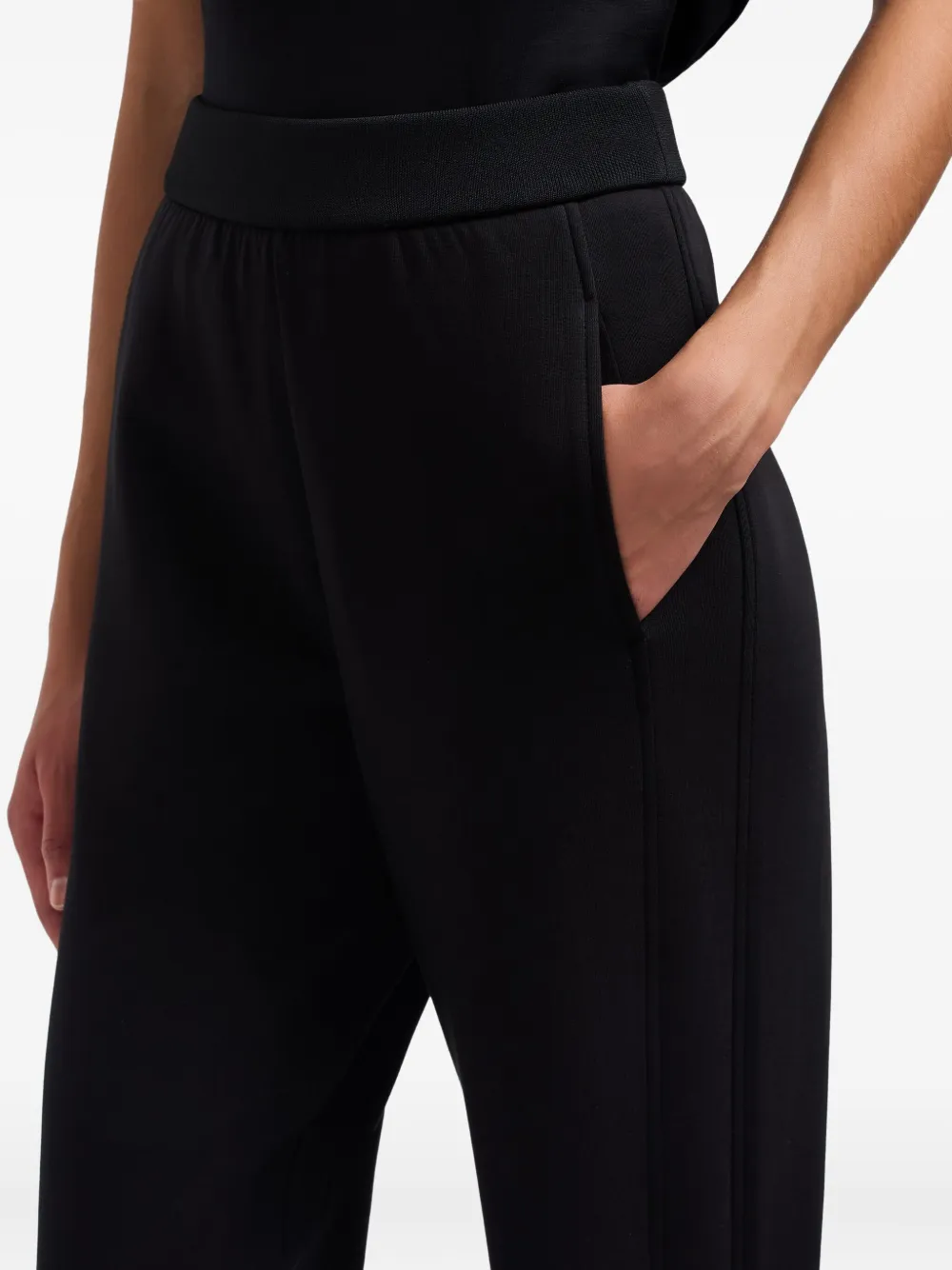 Emporio Armani Woman Pants Midnight Blue Size L Cotton In Black