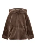 Emporio Armani hooded faux-fur coat - Brown