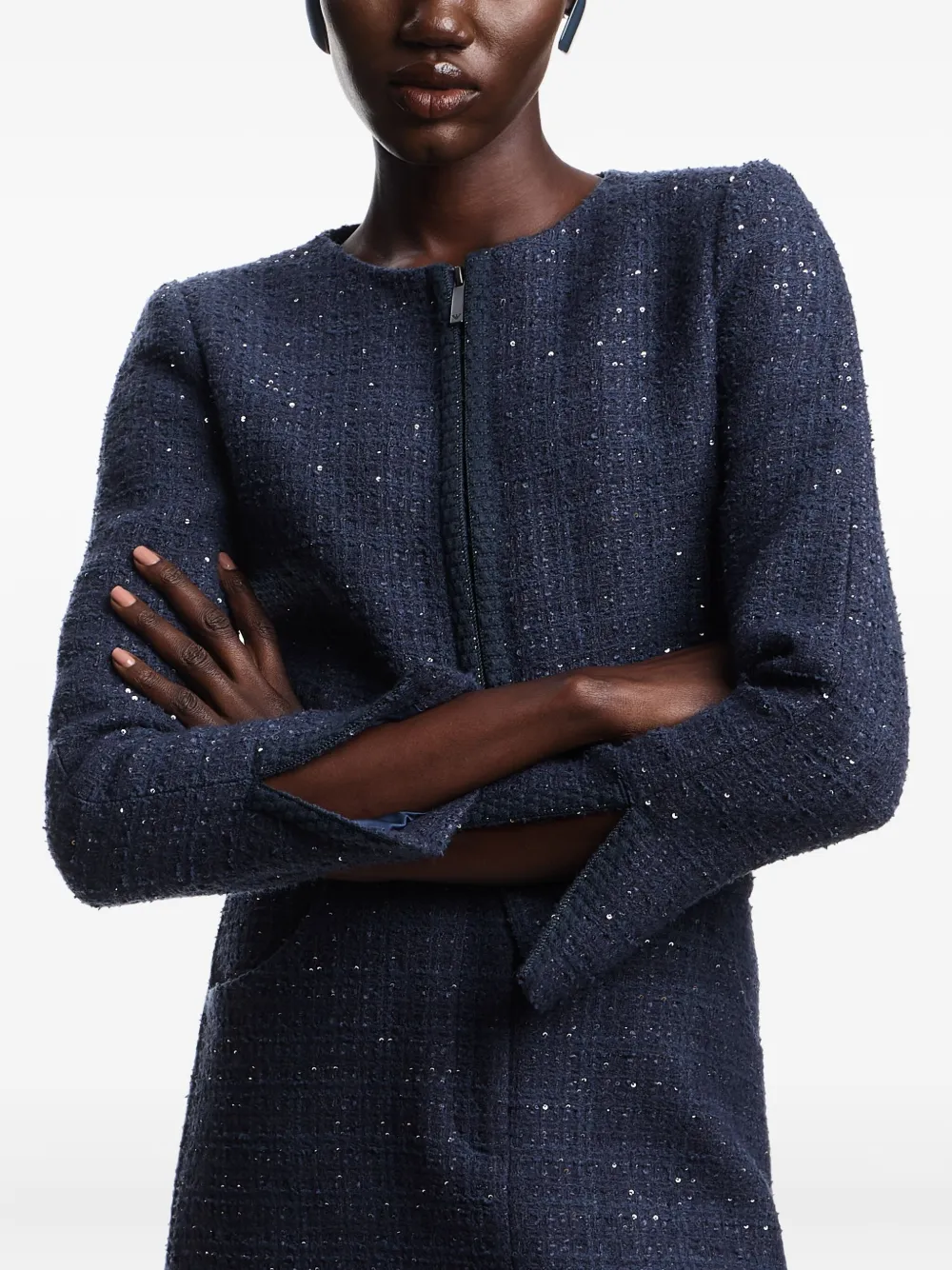 Emporio Armani Tweed jack Blauw