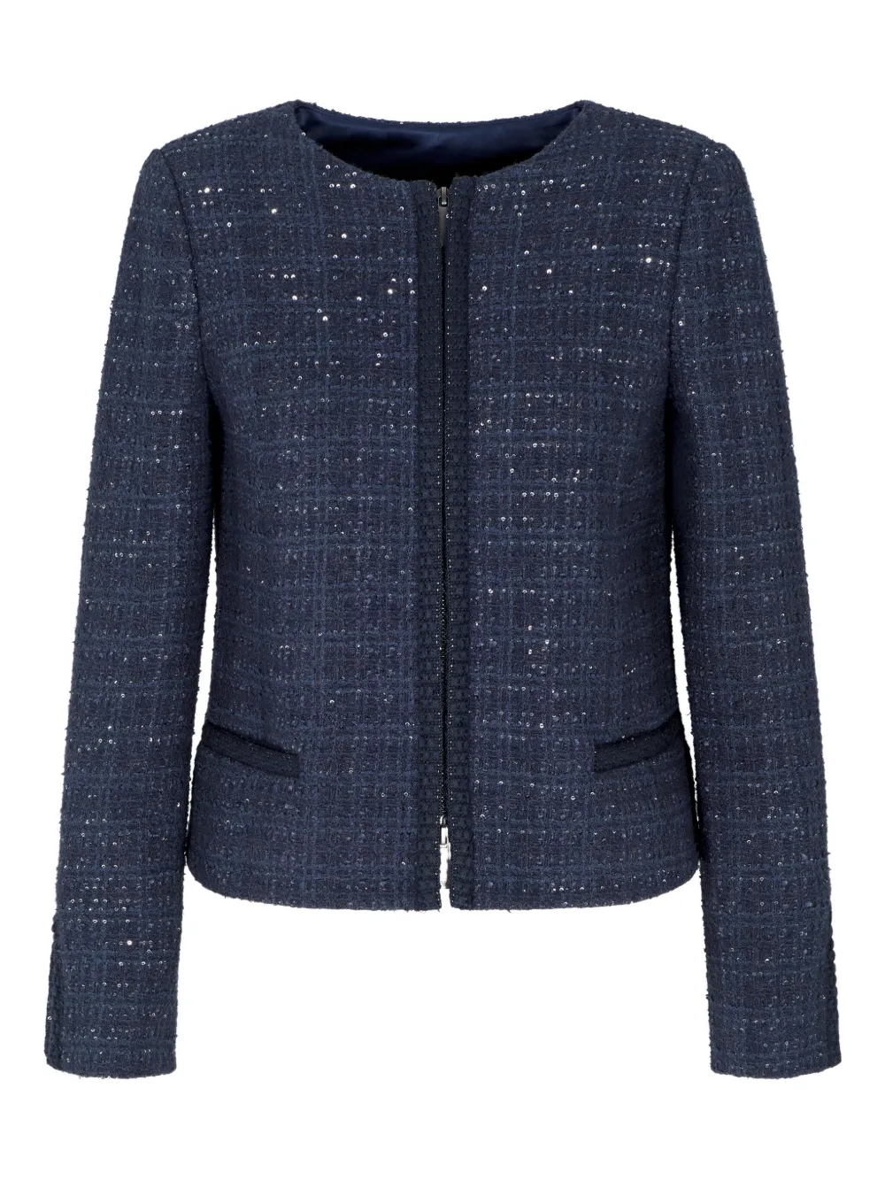 Emporio Armani Tweed jack Blauw