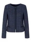 Emporio Armani sequin-embellished tweed jacket - Blue