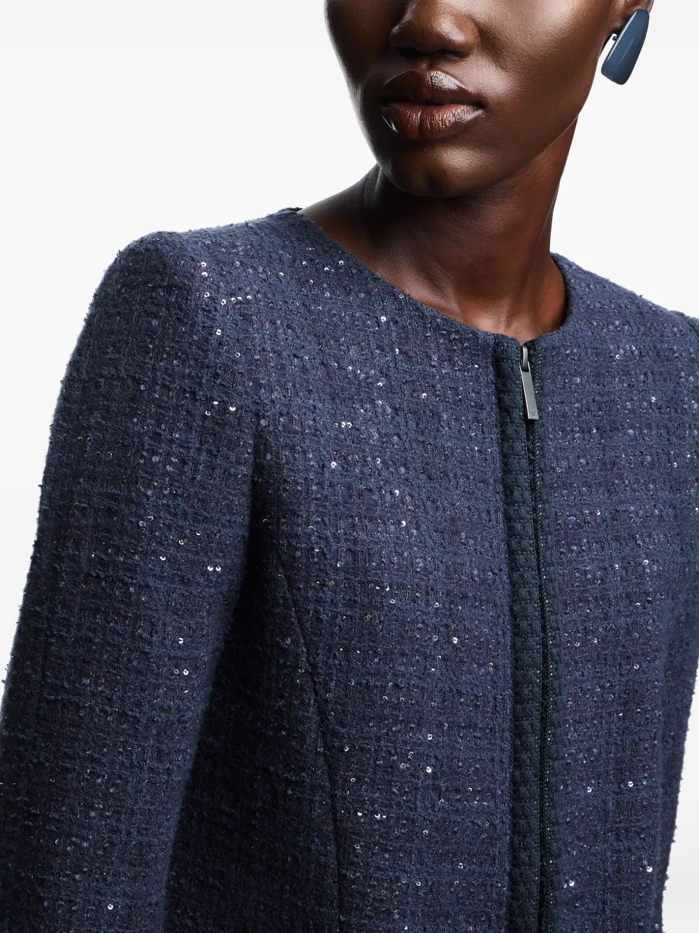 Emporio Armani Tweed jack Blauw