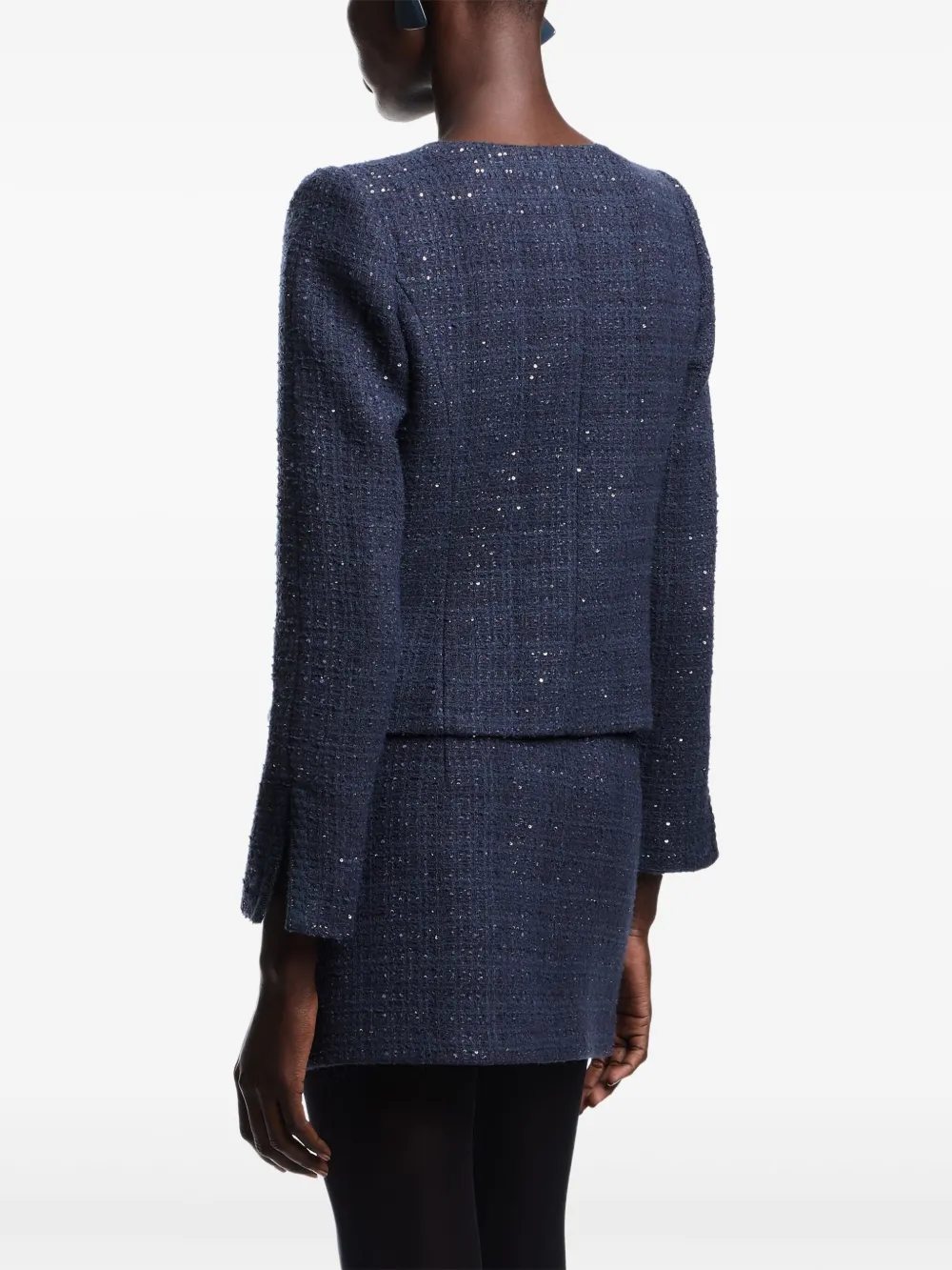 Emporio Armani Tweed jack Blauw