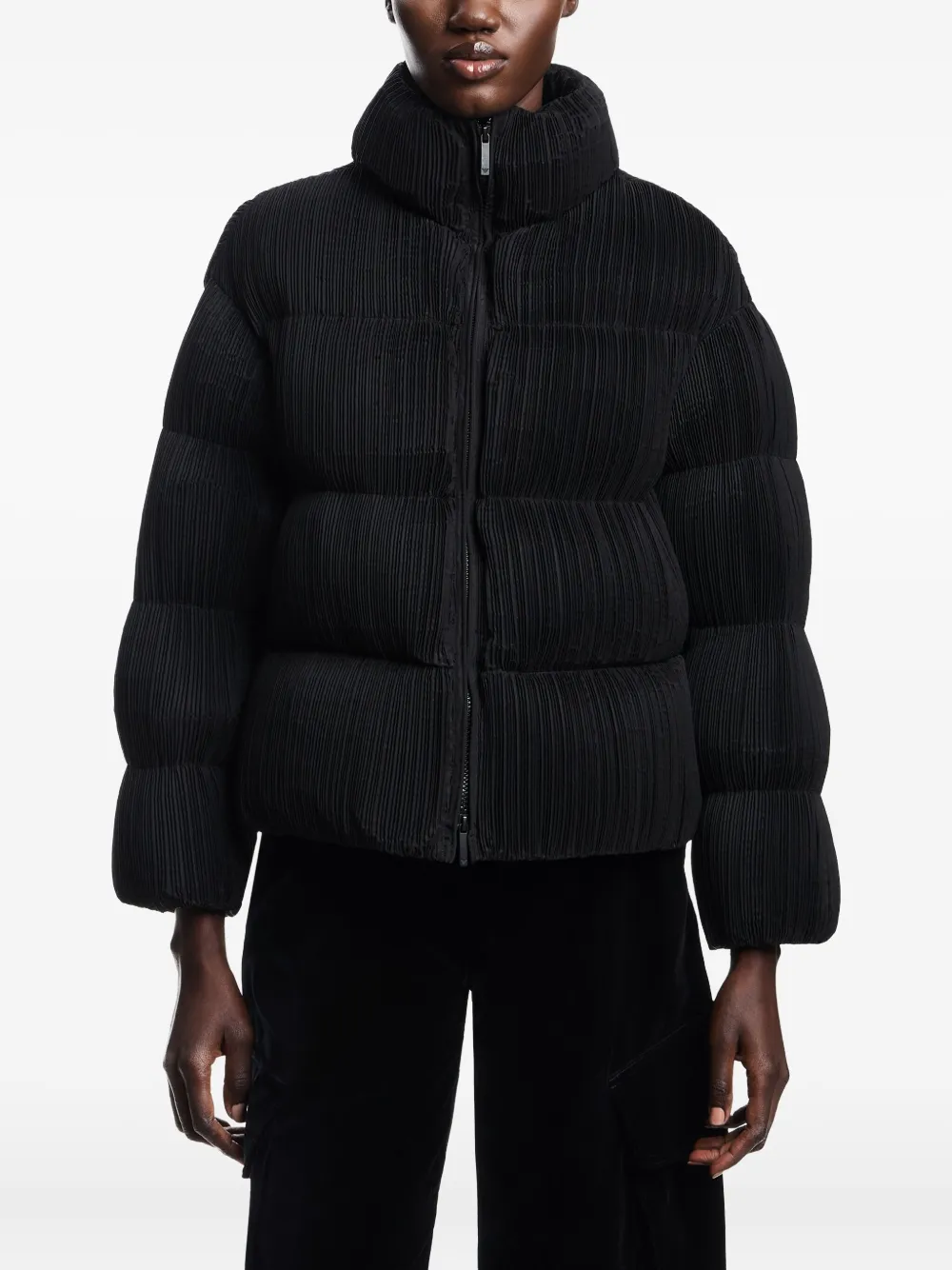 Emporio Armani Geplooid donsjack Zwart
