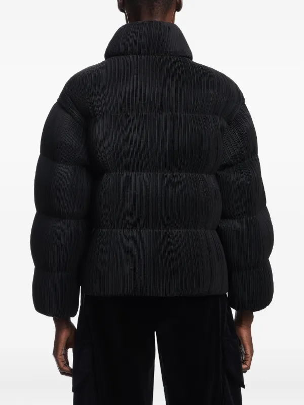 Emporio Armani Pleated Puffer Jacket | Black | FARFETCH