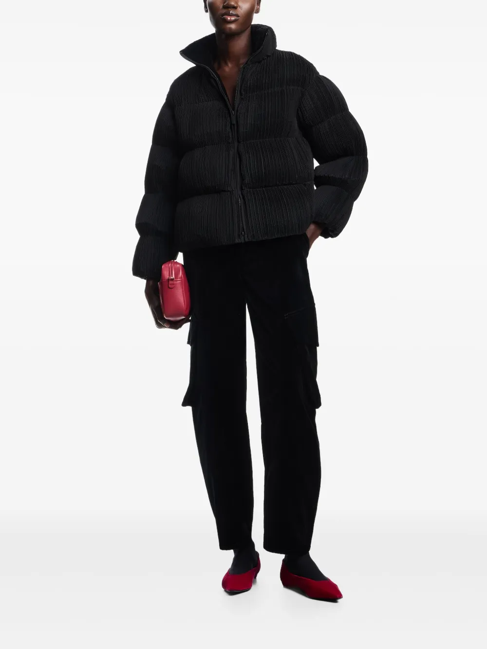 Emporio Armani Geplooid donsjack Zwart