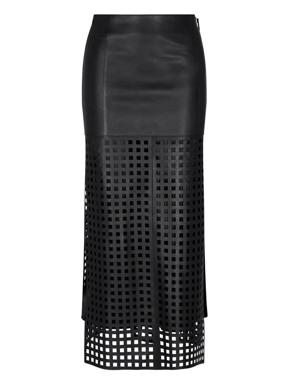 Emporio Armani Leren rok met patroon Zwart