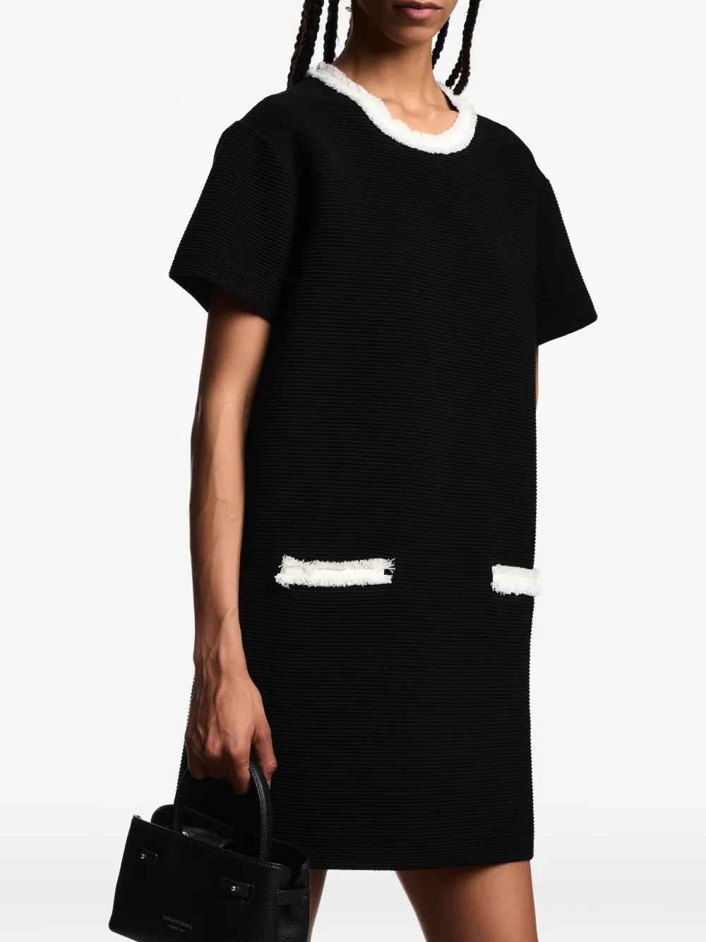 Emporio Armani Mini-jurk met franje Zwart