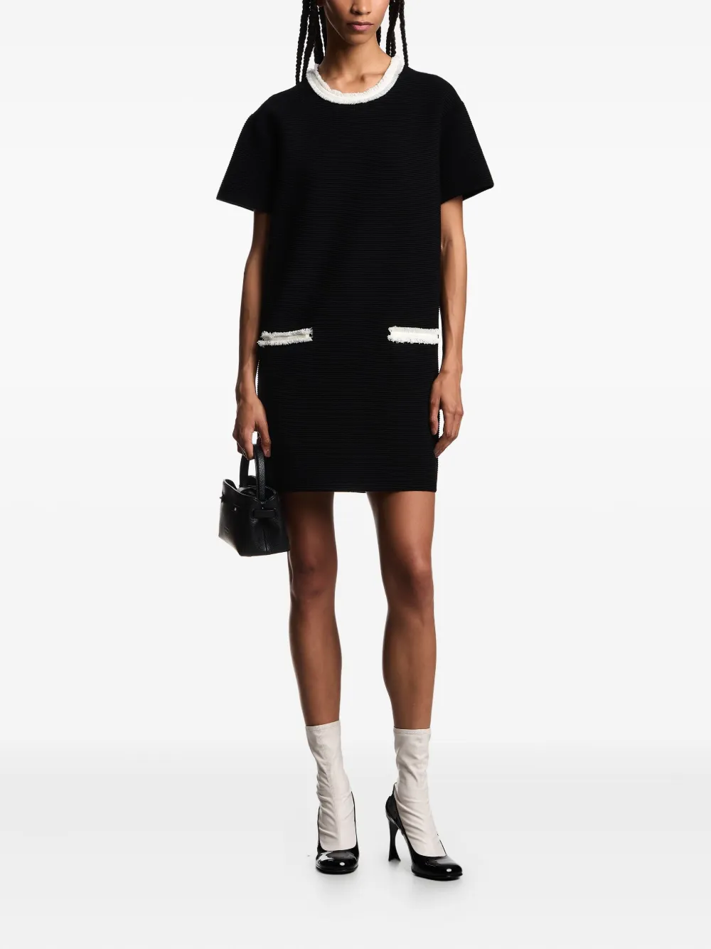 Emporio Armani Mini-jurk met franje Zwart