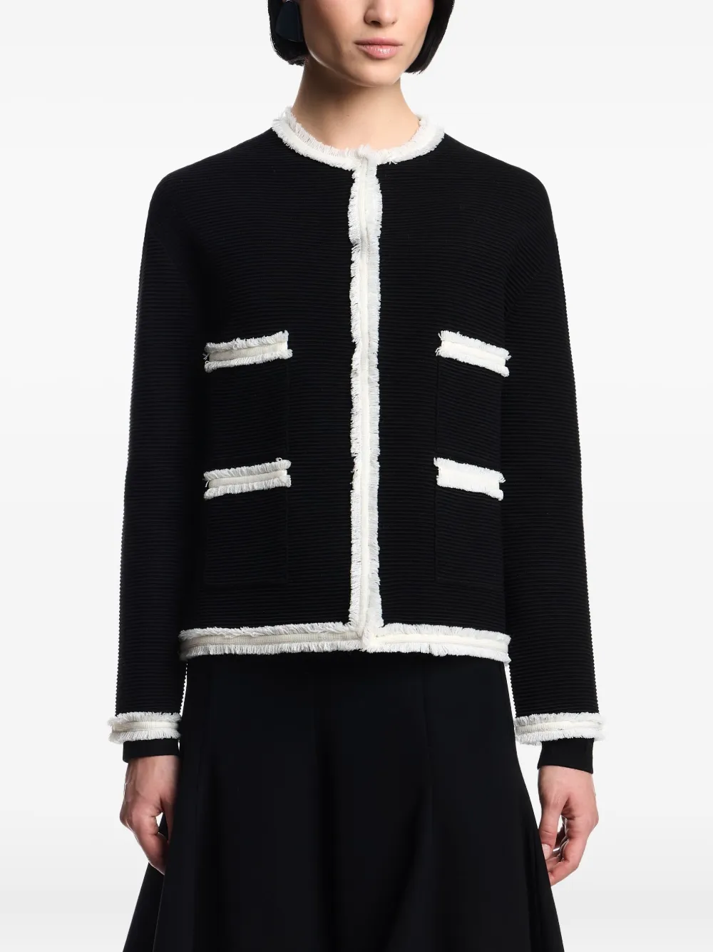 Emporio Armani Ottomam jack met franje Zwart
