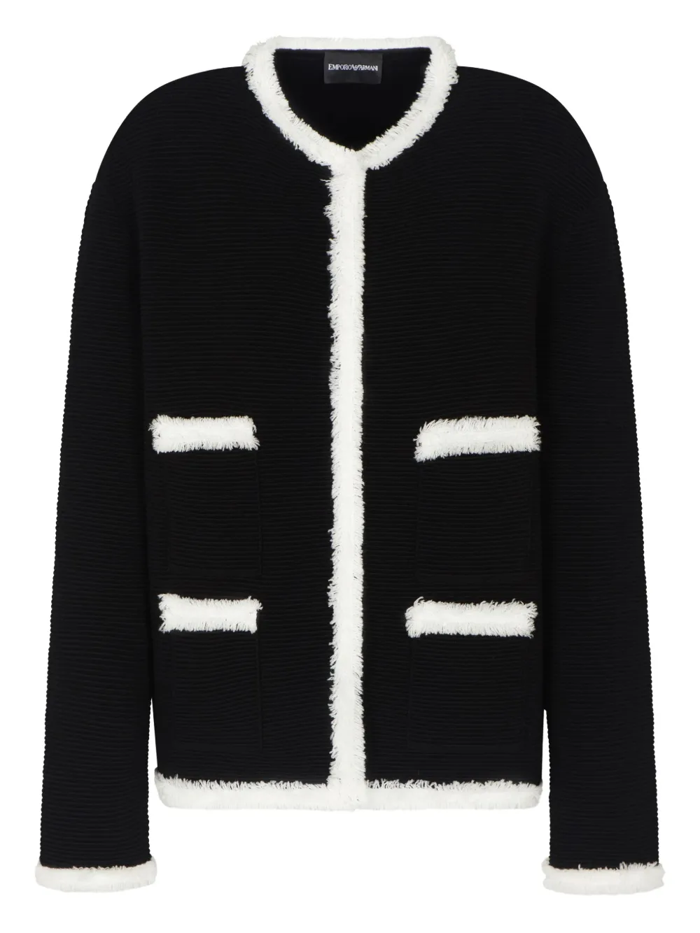 Emporio Armani Ottomam jack met franje Zwart