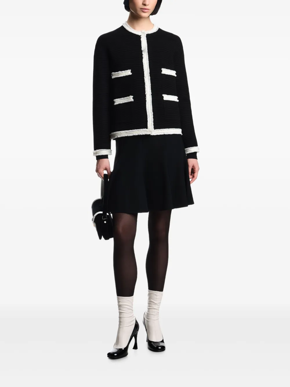 Emporio Armani Ottomam jack met franje Zwart
