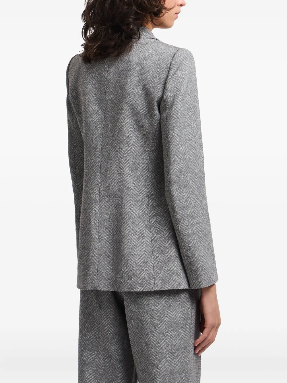 Emporio Armani Blazer met visgraatpatroon Grijs