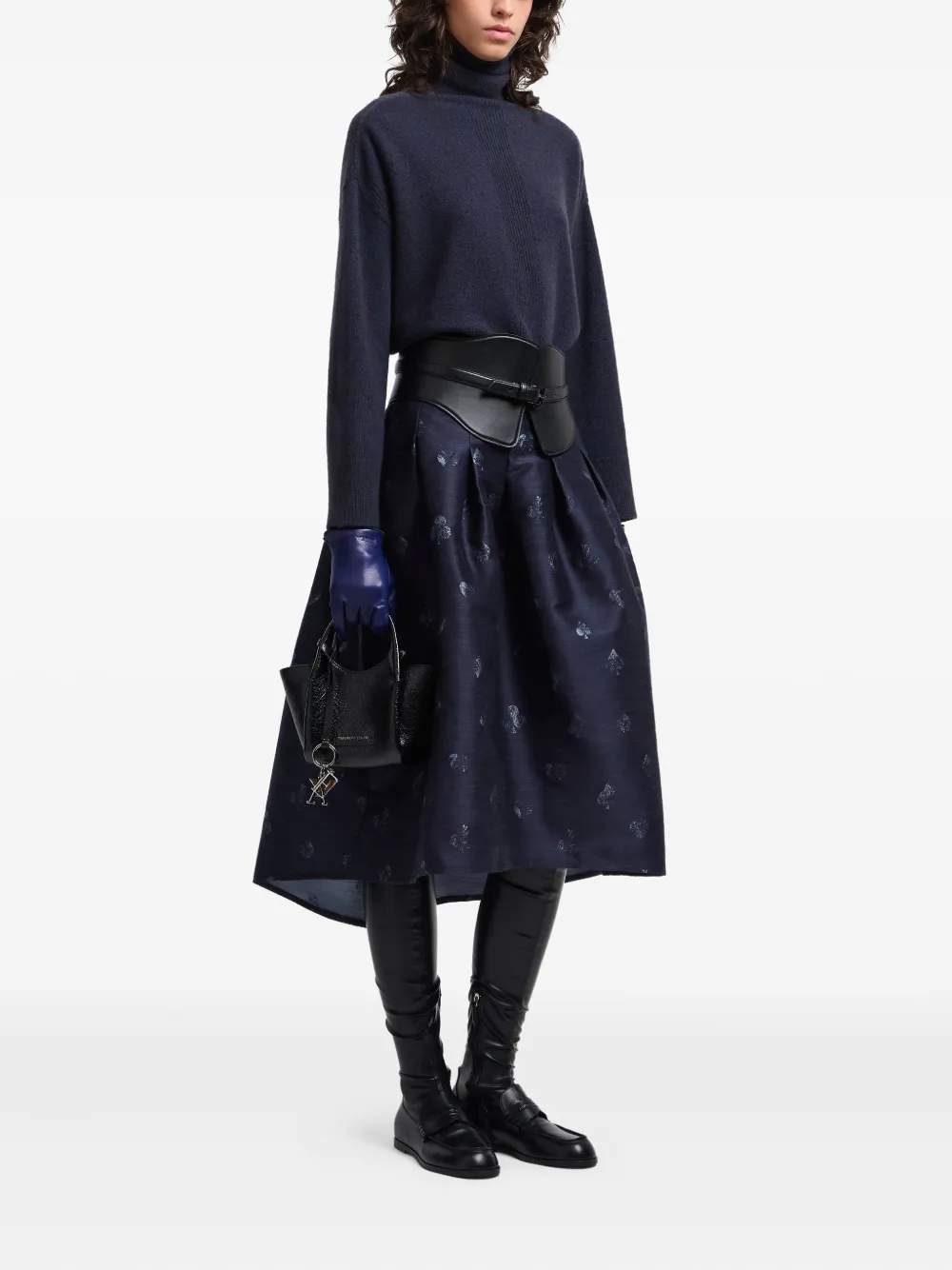 Emporio Armani Geribbelde coltrui Blauw