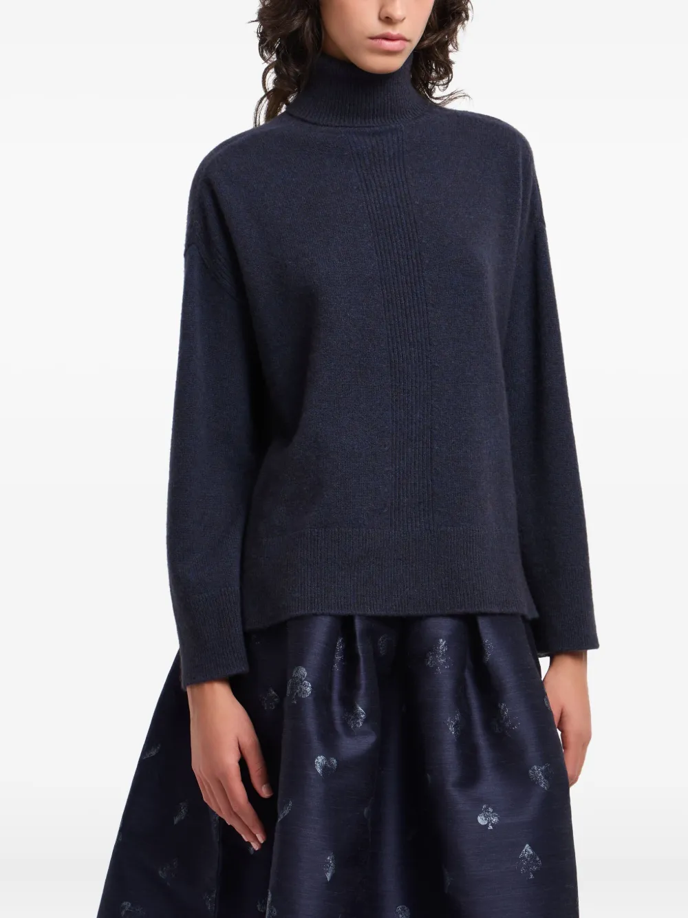 Emporio Armani Geribbelde coltrui Blauw