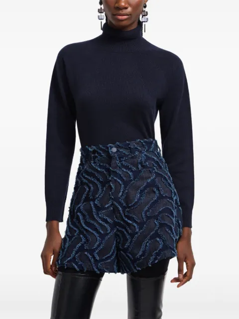 Emporio Armani frayed patterned shorts