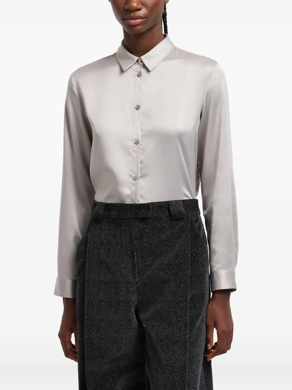 Emporio Armani Satijnen blouse - Grijs