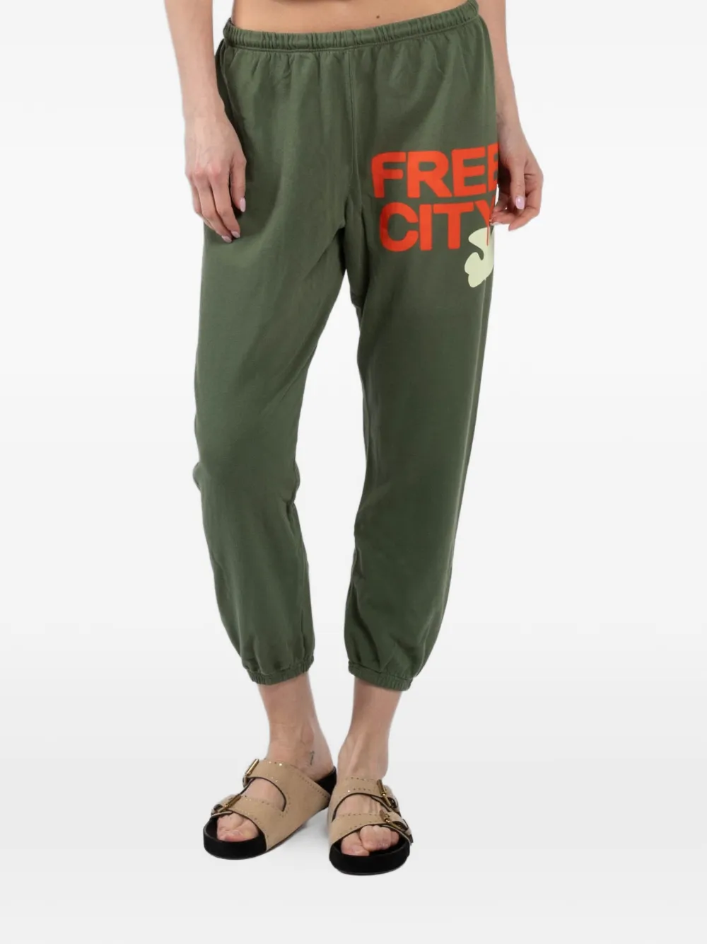 FreeCity drawstring printed track pants - Verde