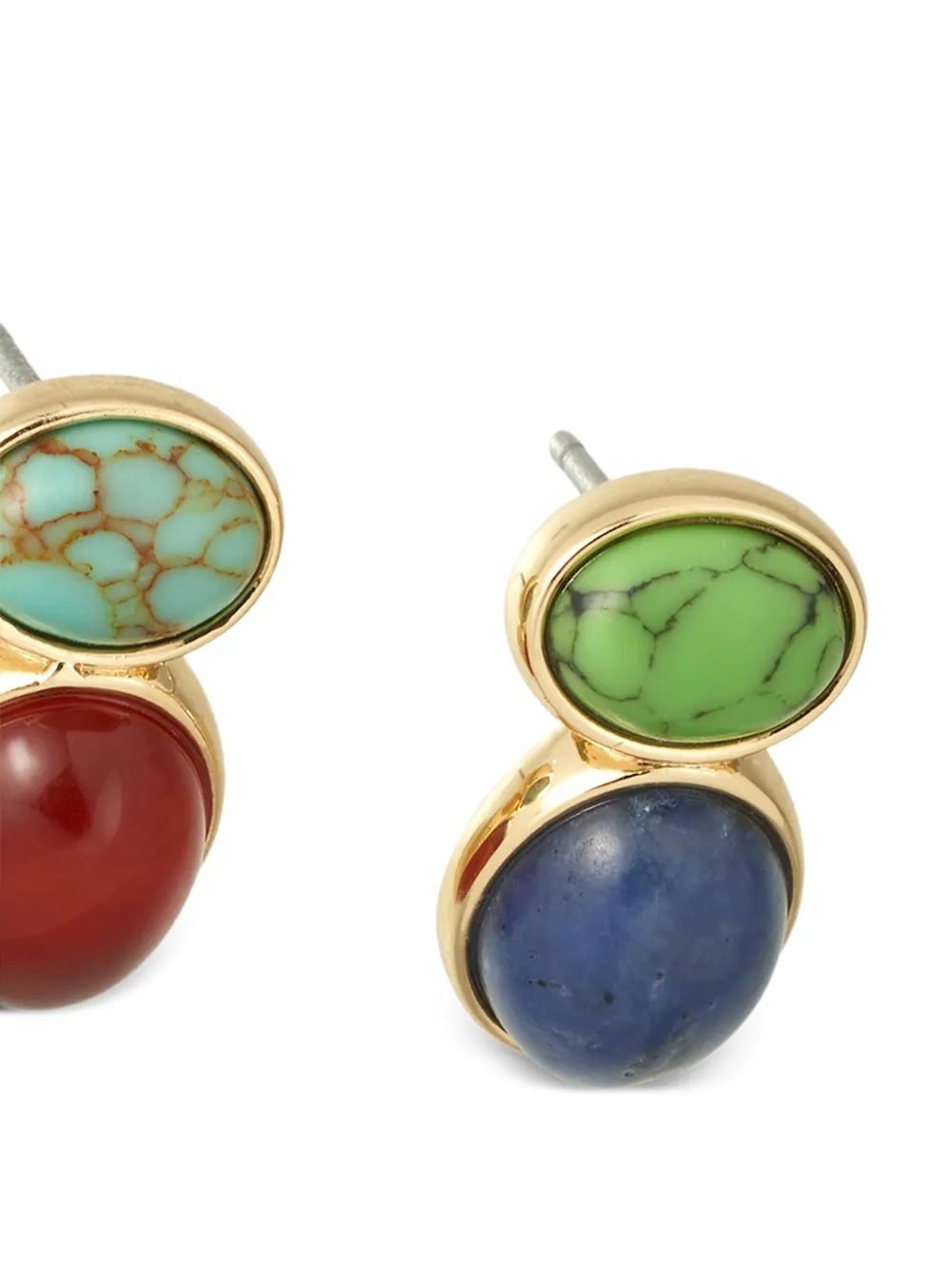 Roxanne Assoulin Oorbellen met halfedelsteen - STONE GOLD BLUE/RED