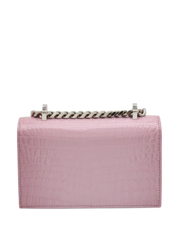 Alexander McQueen スカル クロコパターン レザーショルダーバッグ