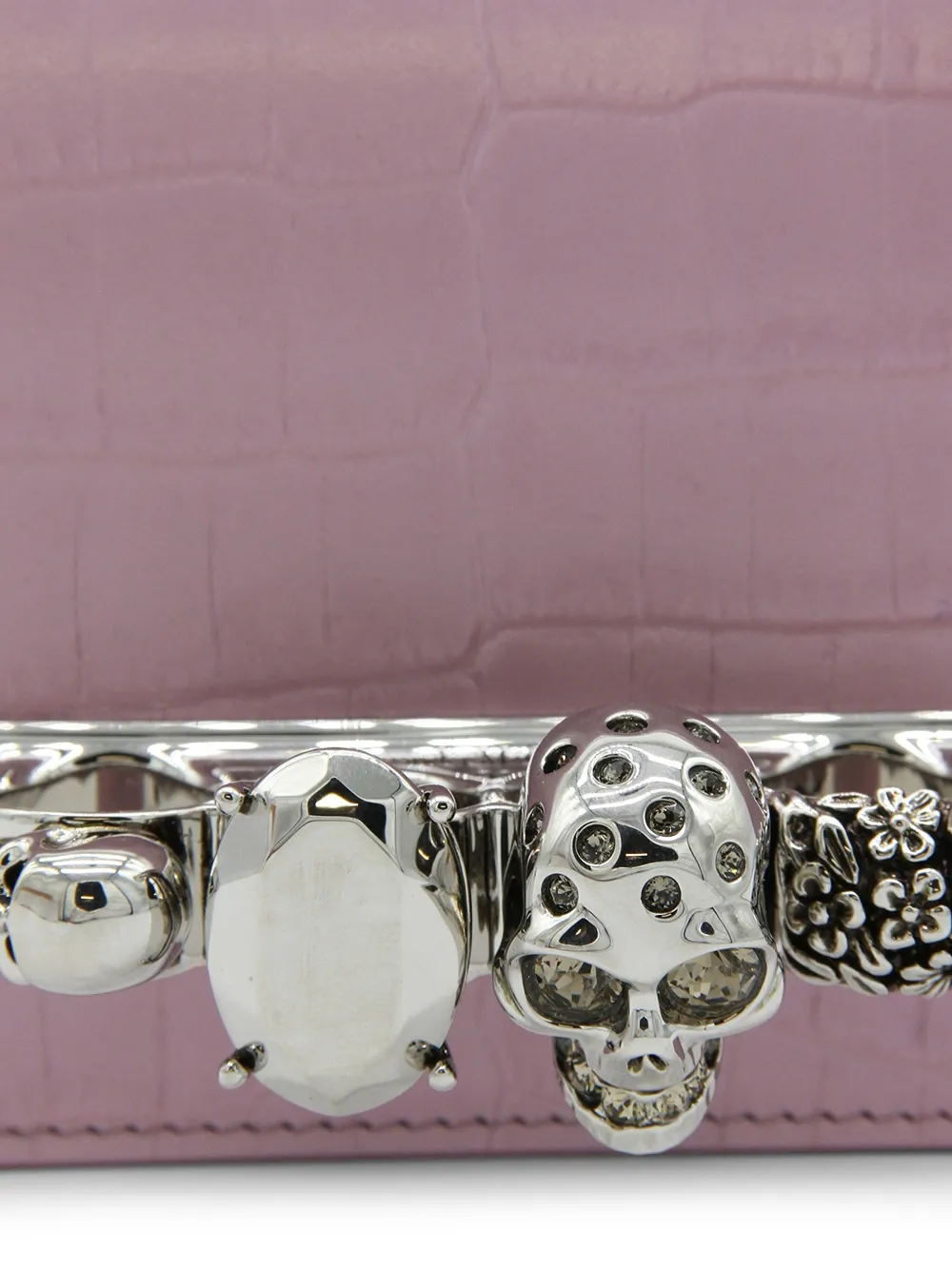 Alexander McQueen スカル クロコパターン レザーショルダーバッグ