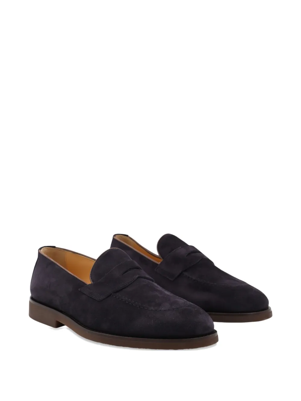 Brunello Cucinelli penny suede loafers Blauw