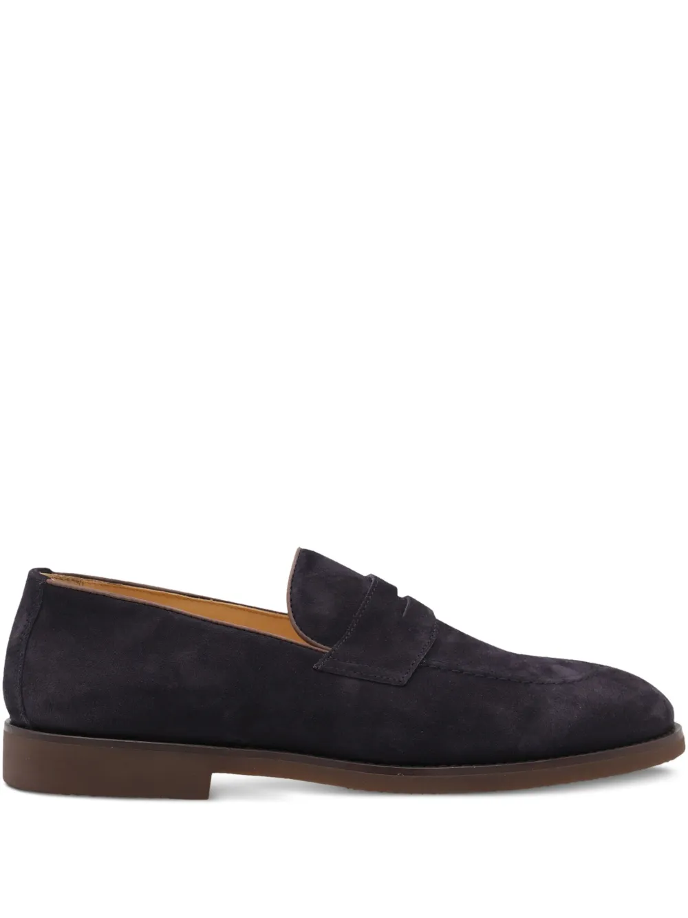 Brunello Cucinelli penny suede loafers Blauw