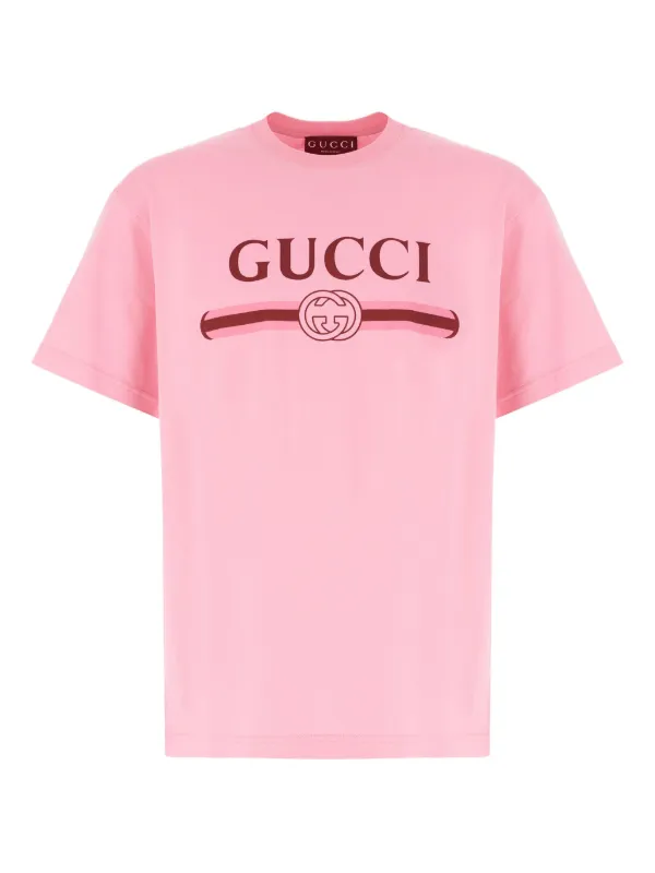Gucci logo-print T-shirt Pink FARFETCH ID