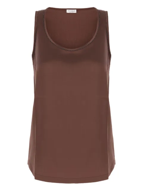 Brunello Cucinelli sequin-trimmed sleeveless top