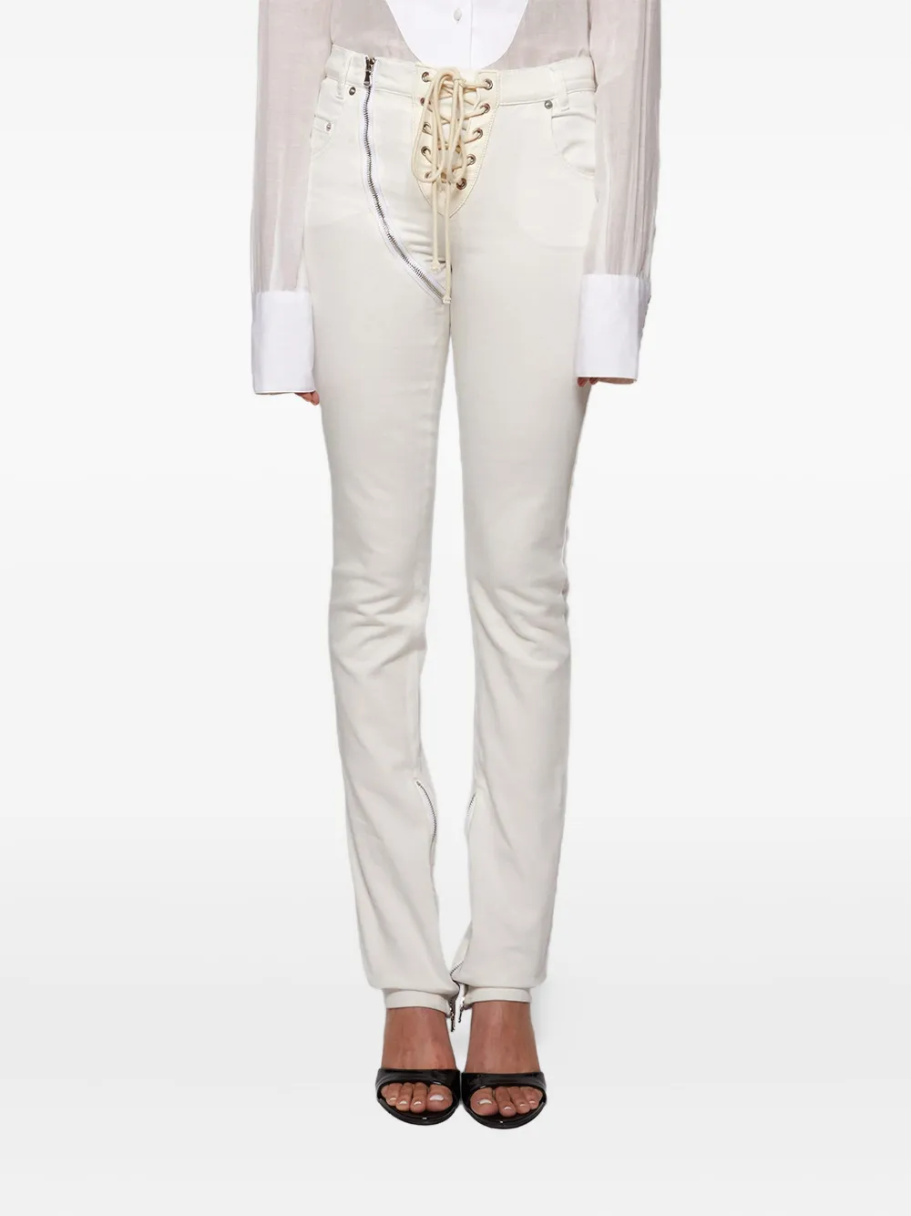 Lace-Up Zip Jeans