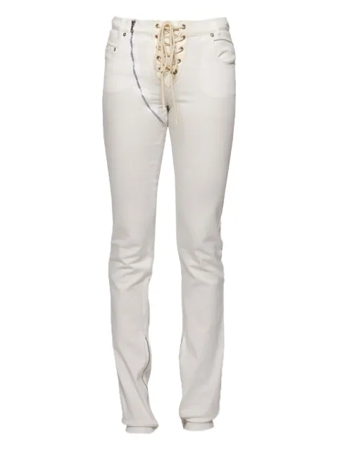 ANGELICA MONTINI STUDIOS lace-up zip jeans