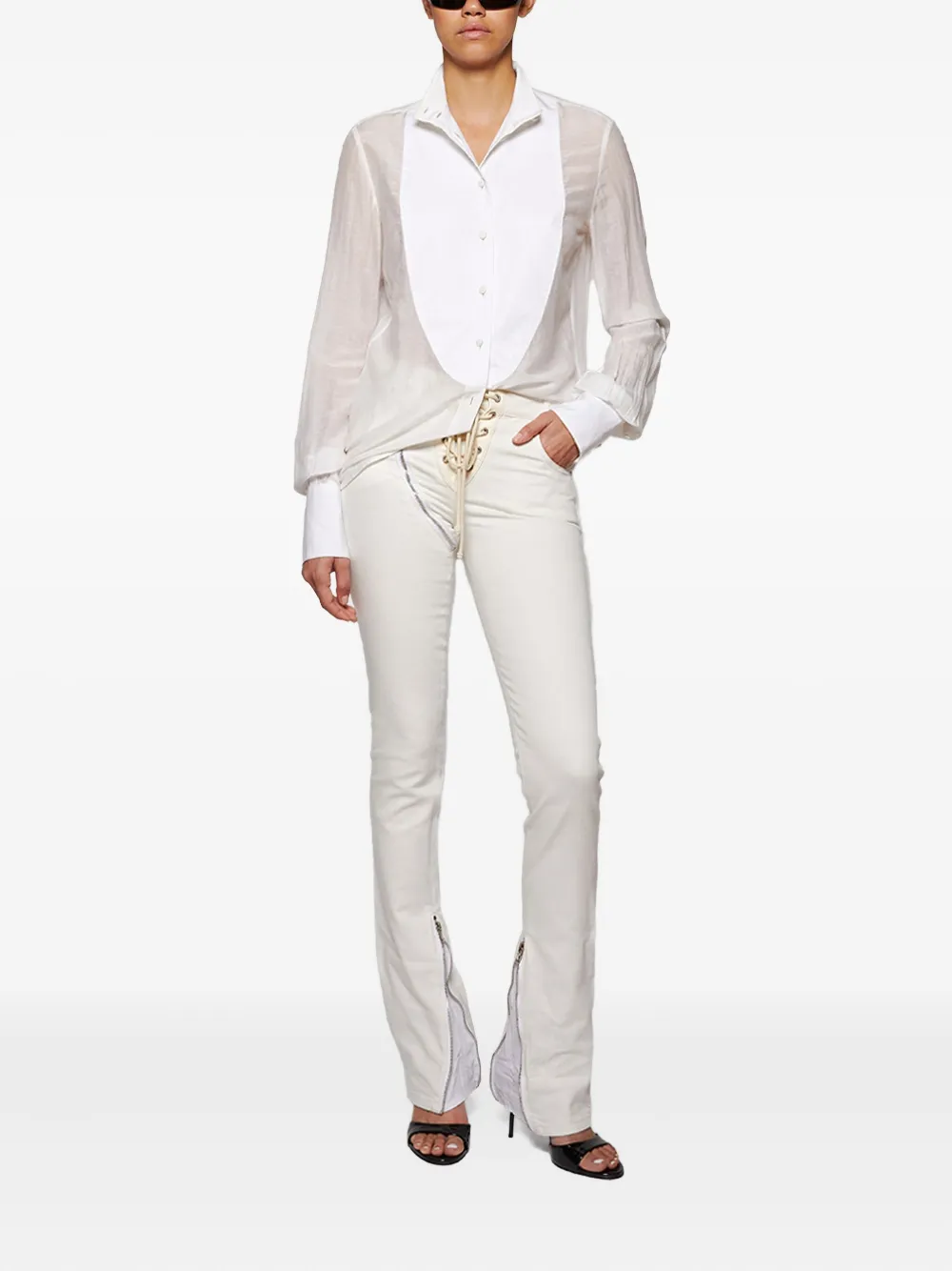 ANGELICA MONTINI STUDIOS lace-up zip jeans | Straight-Leg Jeans | Image 2