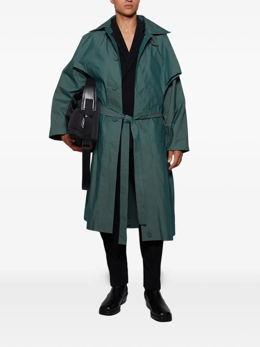 Issey Miyake Cavity button belted coat | Trench Coats  | Image 2