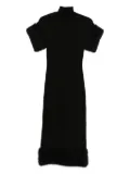 Moschino faux fur-trimmed turtleneck midi dress - Black