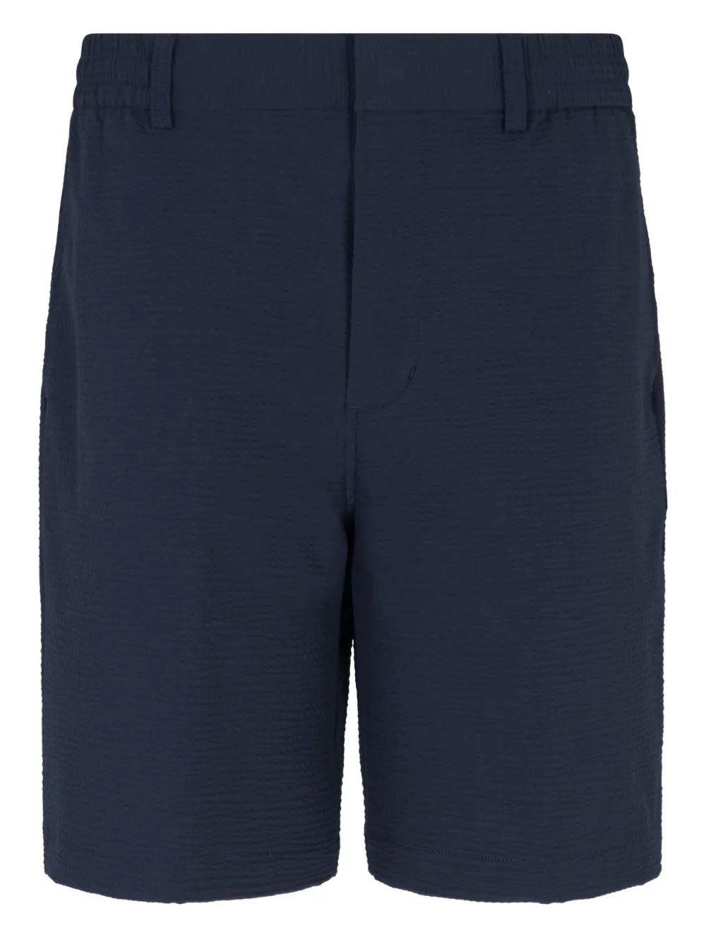 Emporio Armani Seersucker shorts met elastische taille Blauw