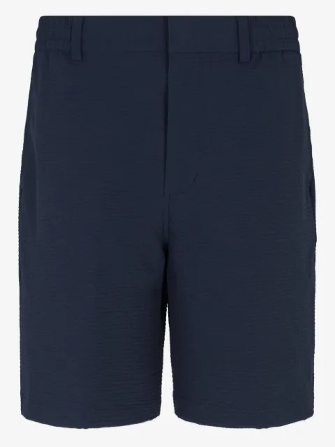 Emporio Armani seersucker elastic-waist shorts
