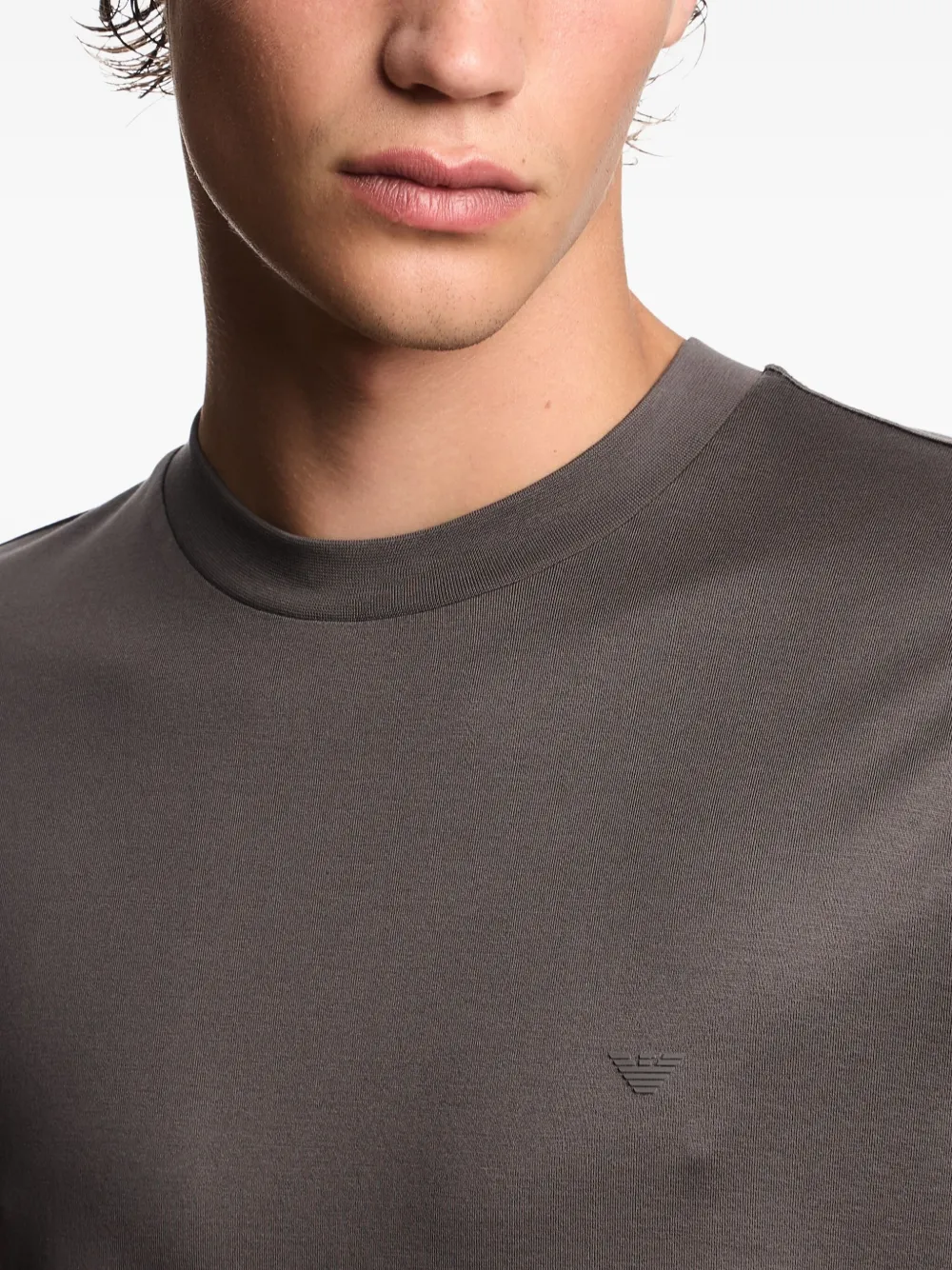 Emporio Armani T-shirt met ronde hals en logo Grijs