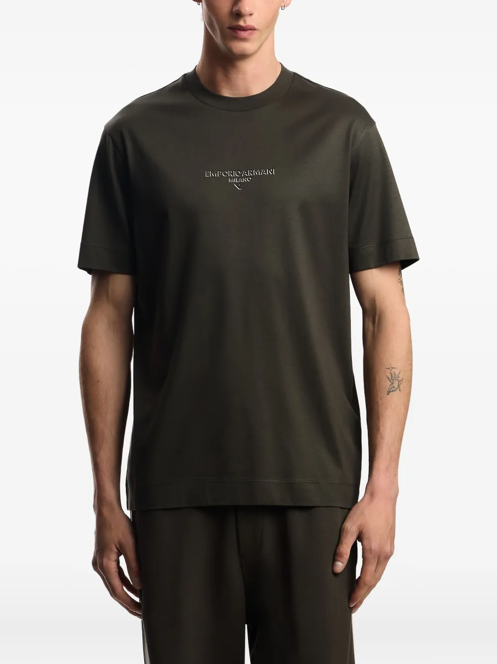 Emporio Armani T-shirt met geborduurd logo Groen