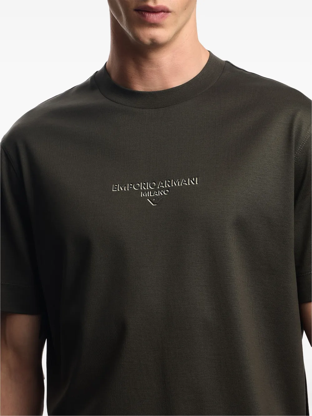 Emporio Armani T-shirt met geborduurd logo Groen