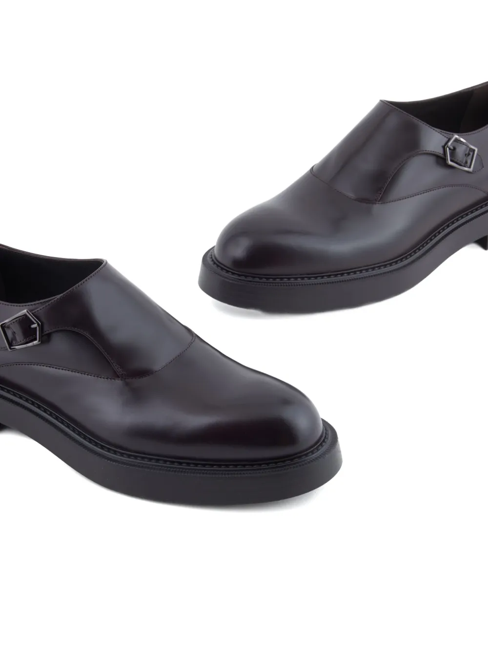 Emporio Armani single-buckle monk shoes Brown