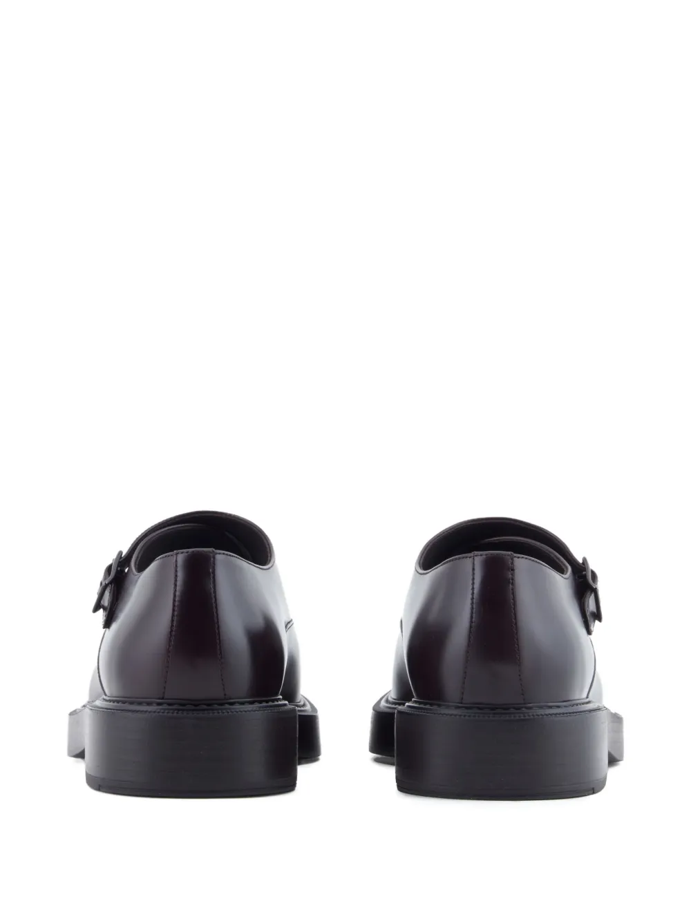 Emporio Armani single-buckle monk shoes Brown